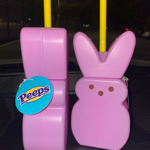 NWT PEEPS TUMBLER PURPLE with YELLOW STRAW - Picture 3 of 3